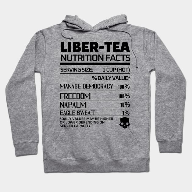 Helldivers 2 'Liber-tea' Nutrition Black Color Hoodie by thestaroflove